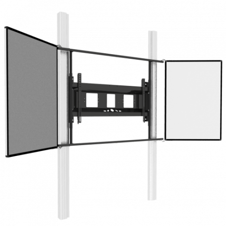 Elektrisch höhenverstellbares 2-Säulen-Pylonensystem mit Flügeln für 65" - 86" Display
