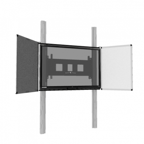 Manuell höhenverstellbares 2-Säulen-Pylonensystem mit Flügeln für 65"-86" Displays