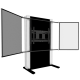 Manuell höhenverstellbares Gegengewichtssystem mit zwei Seitenflügel für Displays von 65" bis 86"