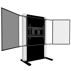 Manuell höhenverstellbares Gegengewichtssystem mit zwei Seitenflügel für Displays von 65" bis 86"