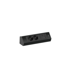 Bachmann CASIA 2 2x Steckdose 1x USB-Charger A/C schwarz, kurz